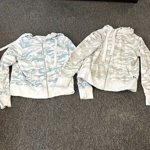 2 Women’s Calvin Klein Lightweight Camo Zip Hoodies - Small